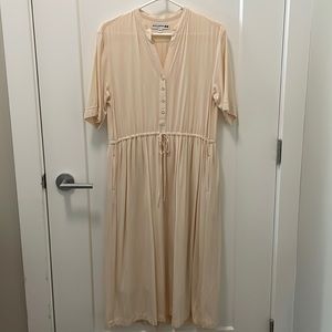 Uniqlo Ines midi dress in cream. Size XS.